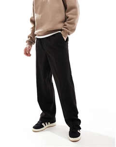 Широкие брюки черного цвета Pull & bear