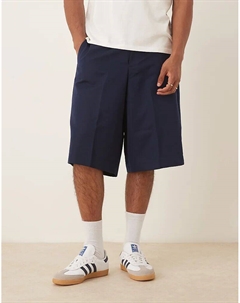 Элегантные шорты-бермуды свободного кроя темно-синего цвета Asos design