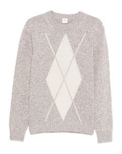 Свитер с круглым вырезом и узором «ромбы», серый Eleventy