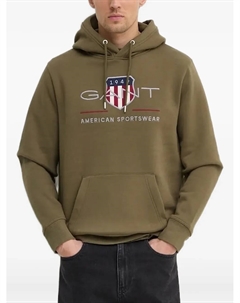 Толстовка с вышитым логотипом, зеленый Gant
