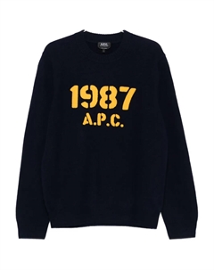 Свитер с круглым вырезом и длинными рукавами, синий A.p.c.