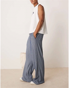 Супер мешковатые спортивные штаны в мелкую синюю полоску Asos design