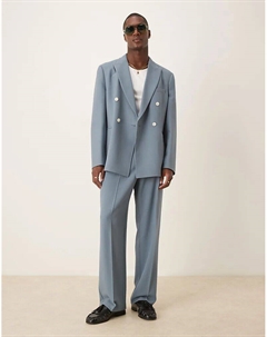 Широкие брюки из синей фактуры Asos design