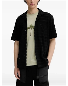 Полосатая махровая рубашка, черный Hugo