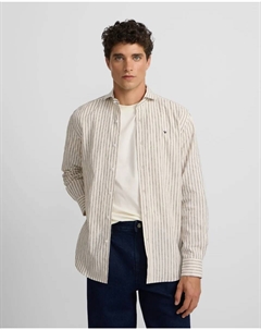 Мужская спортивная рубашка с мини-логотипом и вертикальными полосками бежевого цвета, бежевый Silbon