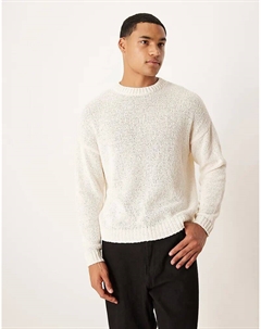 Свободный фактурный трикотажный свитер цвета экрю Asos design