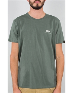 Футболка Basic T Small Logo T-Shirt, зеленый Alpha industries