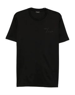 Хлопковая футболка с вышитым логотипом, черный Paul & shark