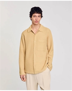 Мужская оверсайз вязаная рубашка, светло-коричневый Sandro