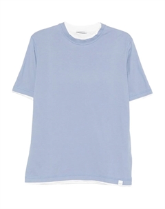 Двухслойная хлопковая футболка, синий Paolo pecora