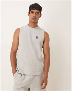 Свободный топ из плотной ткани с вышивкой и петлями на спине, цвет: серый меланж Asos design