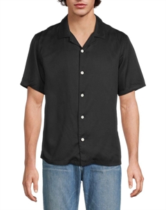 Рубашка Alan Satin Camp, черный Rag & bone