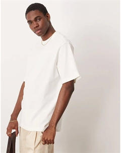 Свободная футболка из хлопка кремового цвета Mango