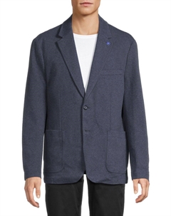 Фактурное спортивное пальто современного кроя, синий C-lab nyc