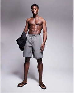 Длинные шорты для плавания серого цвета Asos design