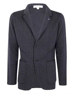 Пиджак с тремя пуговицами в ломаную клетку, черный Lardini