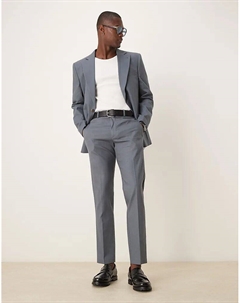 Узкие брюки из льняной смеси синего цвета Asos design