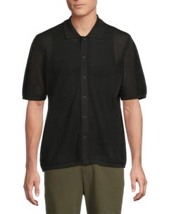 Рубашка-поло из текстурированного хлопка, черный Rag & bone