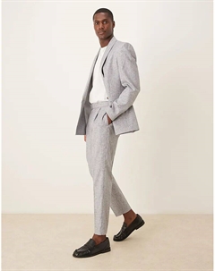 Зауженные брюки из льняной смеси в синюю полоску Asos design