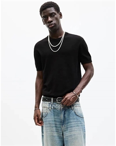 Футболка с короткими рукавами черного цвета Pull & bear