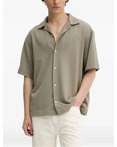 Рубашка с короткими рукавами и воротником-стойкой, зеленый Hugo