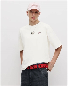 Футболка свободного кроя Stwd белого цвета Pull & bear