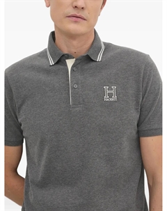 Рубашка-поло с вышитым логотипом, серый Hackett