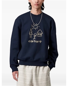 Вышитая толстовка с круглым вырезом, синий Carhartt wip
