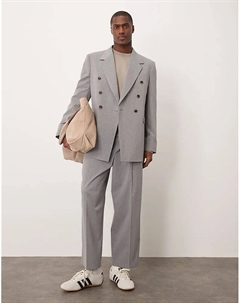 Брюки-баллоны серого цвета в тонкую полоску Asos design