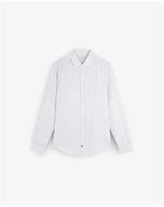 Мужская льняная рубашка в полоску, белый Scalpers