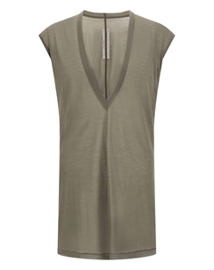 Футболка из хлопка с V-образным вырезом, серый Rick owens