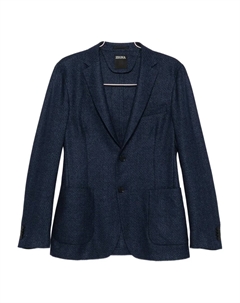 Текстурированный блейзер, синий Zegna