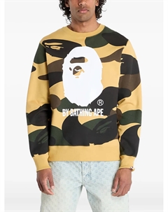 Толстовка с круглым вырезом и камуфляжным принтом, желтый A bathing ape®