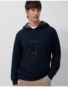 Мужская худи с вязаным капюшоном, темно-синий Roberto verino