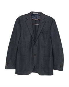 Пиджак с двумя пуговицами и накладными карманами, синий Corneliani