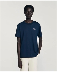 Мужская футболка с коротким рукавом и нанесённым логотипом, синий Sandro