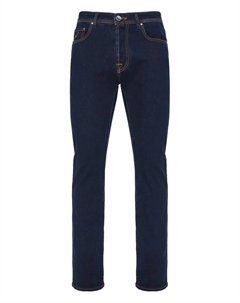 Джинсы с оранжевой строчкой, синий Jacob cohen