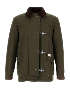 Парка с застежкой на крючки и накладными карманами, зеленый Fay