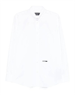 Хлопковая рубашка с логотипом, белый Dsquared2