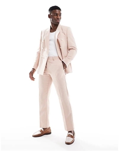 Прямые шерстяные брюки светло-розового цвета Asos design