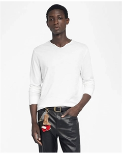 Тунисская футболка Монастир мужская с длинными рукавами из хлопка, белый Zadig&voltaire