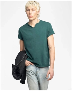 Тунисская футболка Монастир мужская с короткими рукавами из хлопка, зеленый Zadig&voltaire