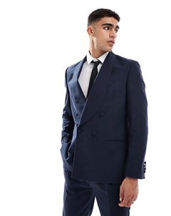 Пиджак из смеси хлопка и льна, темно-синего цвета Asos design