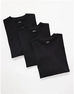 Набор из 3 футболок свободного кроя черного цвета Asos design