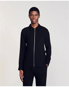 Мужская рубашка с эффектом мятости, черный Sandro