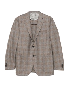 Клетчатый пиджак на двух пуговицах, серый Corneliani