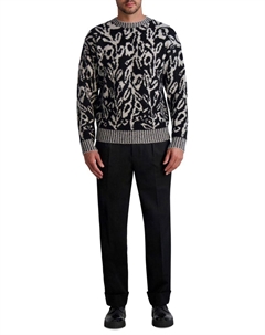 Свободный свитер из шерстяной смеси с цветочным жаккардовым узором, черный/белый Karl lagerfeld paris white label