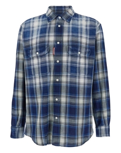 Рубашка с клетчатым карманом, синий Dsquared2