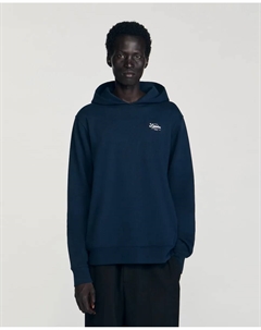 Мужская толстовка с капюшоном и логотипом, синий Sandro