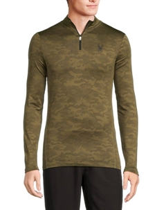 Спортивная рубашка с длинным рукавом в камуфляжном стиле, зеленый Spyder